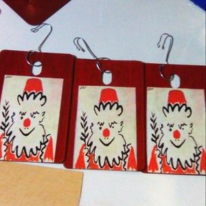 NEW Pablo Picasso Handcrafted 3 Piece Ornament Set! Santa!